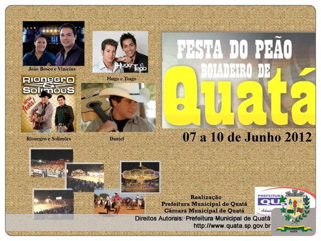 Notícia Definidos os shows e atrações para a Festa do Peão de Boiadeiro de Quatá