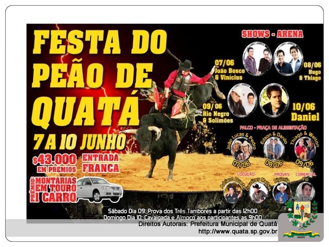 Notícia Cartaz Oficial da Festa do Peão 2012