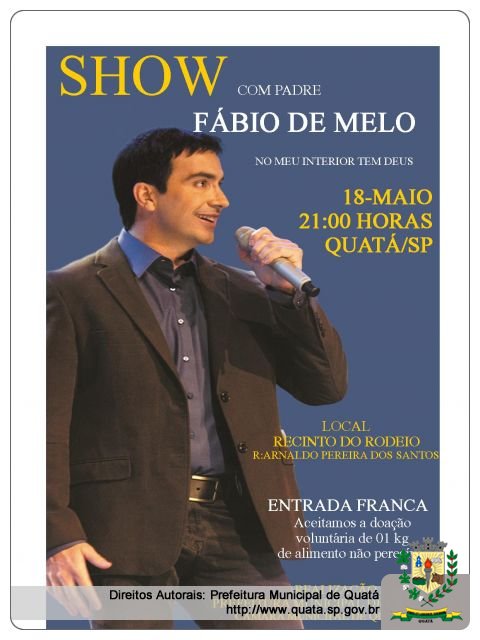 Notícia Show com Pe Fábio de Melo em Quatá