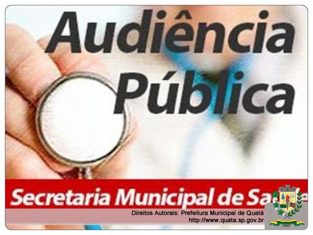 Notícia Secretaria Municipal de Saúde convida a população para Audiência Pública