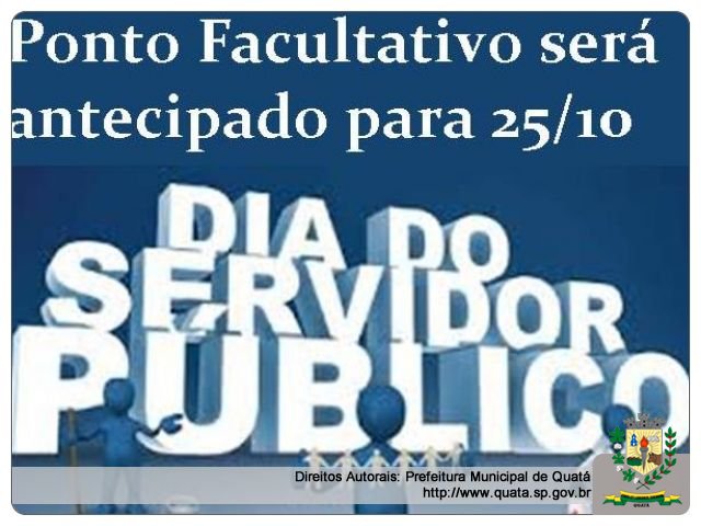 Notícia Prefeitura de Quatá antecipa Ponto Facultativo para dia 25/10