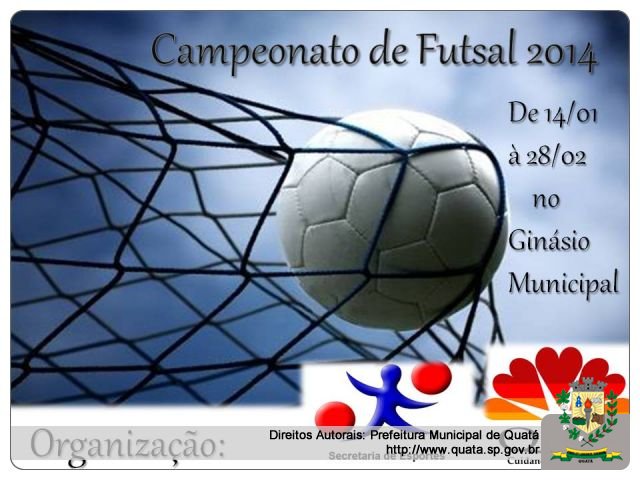Notícia Secretaria de Esportes realizará Campeonato de Futsal 2014