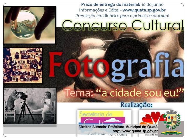 Notícia Secretaria de Cultura promove Concurso Cultural de Fotografia