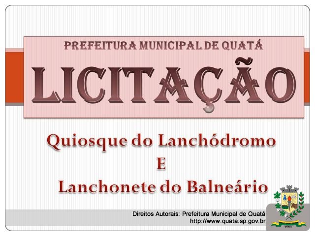 Notícia Prefeitura realizará Licitação para Quiosques do Lanchódromo e Lanchonete do Balneário