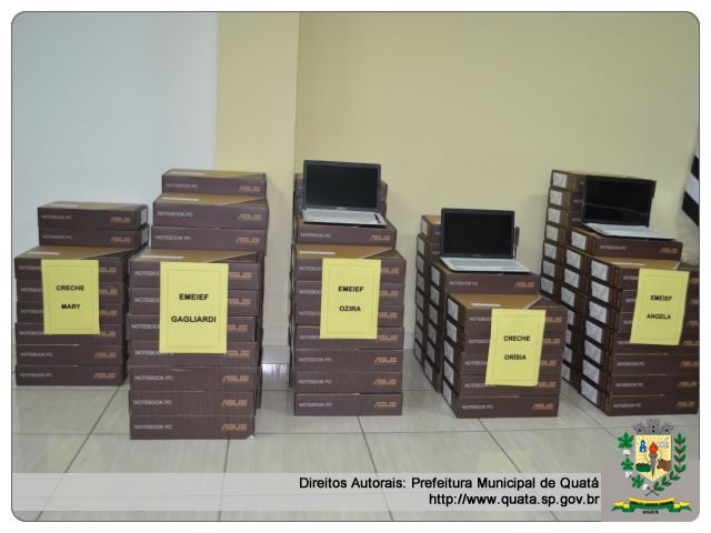Notícia Professores da Rede Municipal de Ensino de Quatá recebem Notebooks