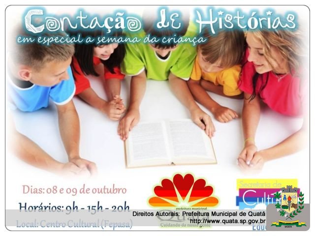 Notícia Contação de Histórias - em especial a semana da criança