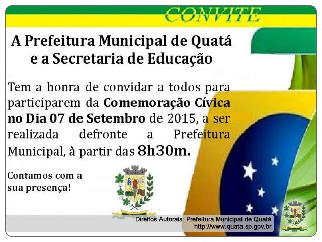 Notícia Comemoração Cívica de 7 de Setembro