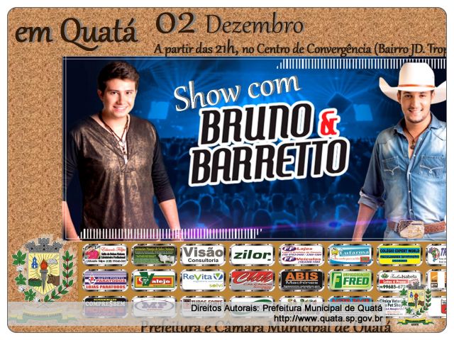 Notícia Vem ai, o Show mais esperado do ano: Bruno e Barreto