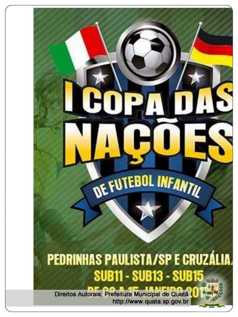 Notícia Equipe Sub 13 de Quatá participará da I Copa das Nações de Futebol Infantil