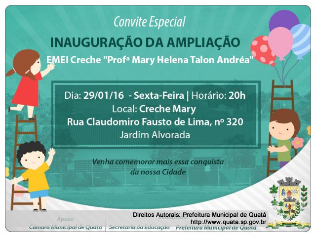 Notícia Inauguração da ampliação da Creche Mary