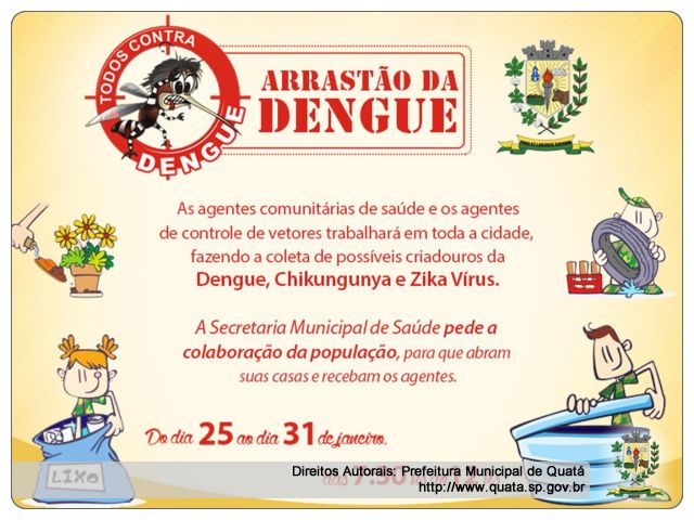 Notícia Participe do Arrastão de Limpeza contra o mosquito Aedes Aegypti