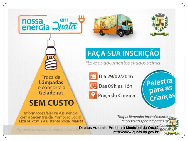 Notícia Projeto Nossa Energia está chegando em Quatá!