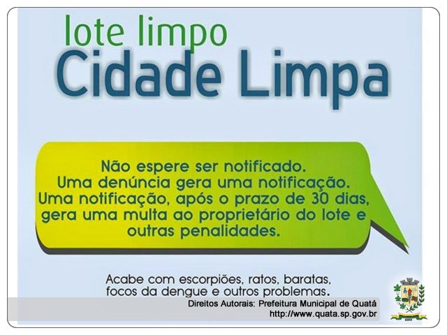 Notícia Notificação de terrenos sujos