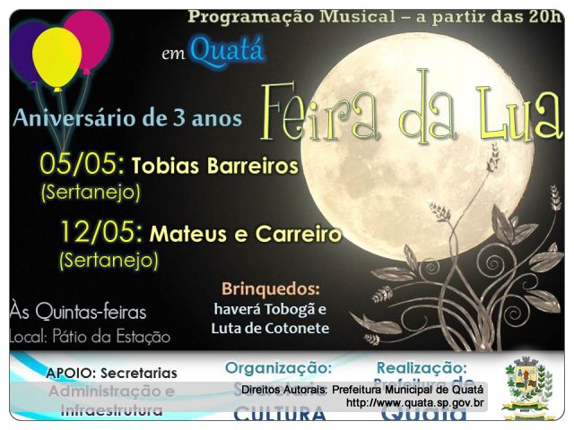 Notícia Maio...03 anos de Feira da Lua