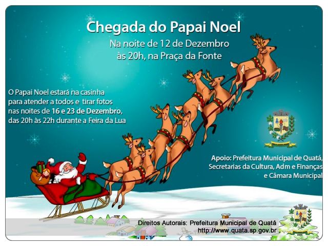 Notícia Chegada do Papai Noel na Praça da Fonte em 12/12/2016