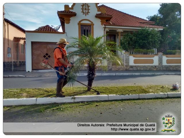 Notícia Serviços de poda e capina foram retomados em Quatá 