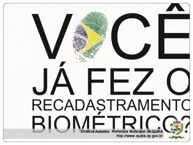 Notícia Cadastramento Biométrico tornou-se OBRIGATÓRIO para eleitores de Quatá e João Ramalho