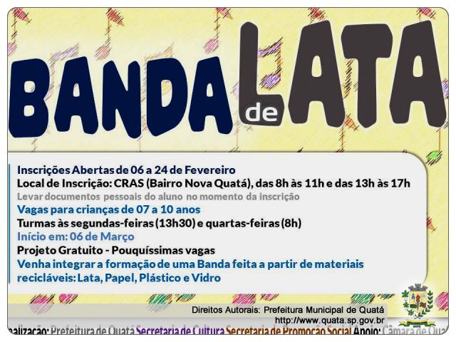 Notícia Projeto Banda na Lata