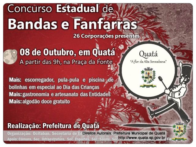 Notícia Concurso Estadual de Bandas e Fanfarras