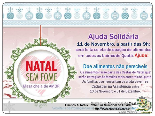 Notícia Natal sem fome: Mesa cheia de amor!