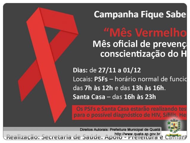 Notícia Mês oficial de prevenção e conscientização do HIV