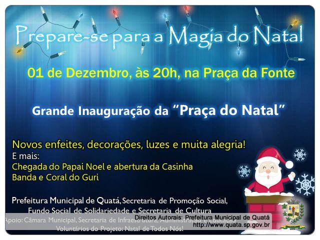 Notícia Inauguração da Praça de Natal: 01/12/17