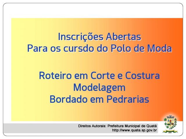 Notícia Inscrições abertas para os cursos do polo de Moda