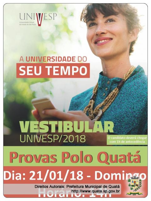 Notícia Vestibular Univesp - Polo Quatá