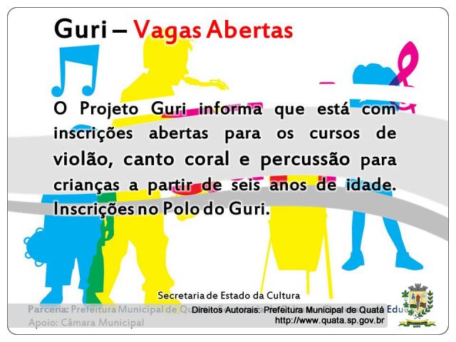 Notícia Inscrições abertas para o GURI