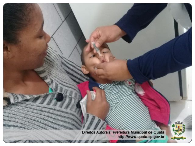 Notícia Campanha contra a Polio e Sarampo: 100 % de crianças vacinas!