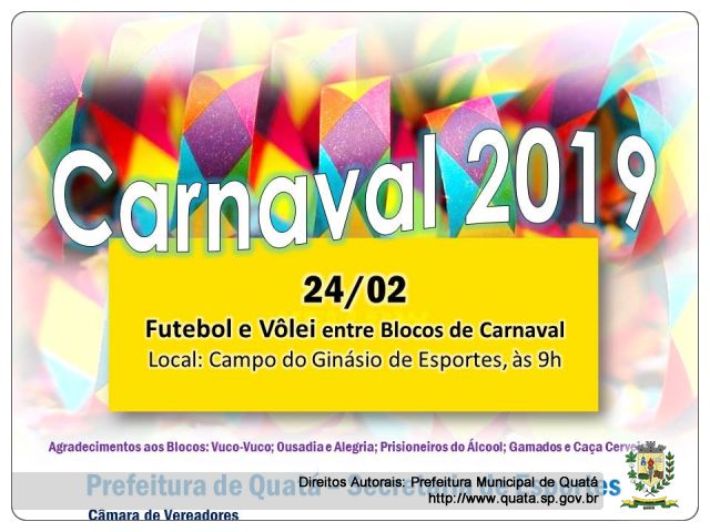 Notícia Carnaval 2019: Torneio entre Blocos