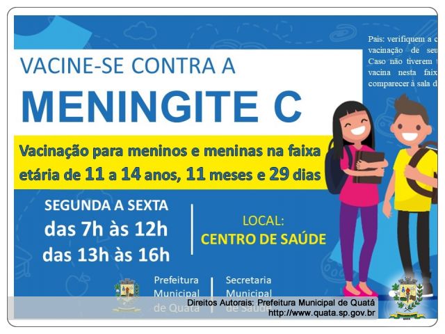 Notícia Vacinação contra a Meningite C 