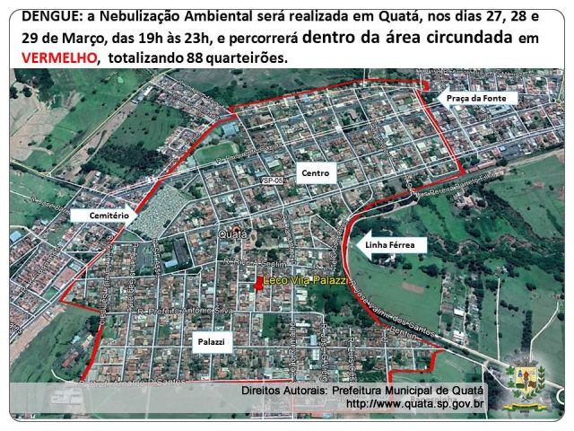 Notícia Sucen realizará em Quatá Nebulização Ambiental