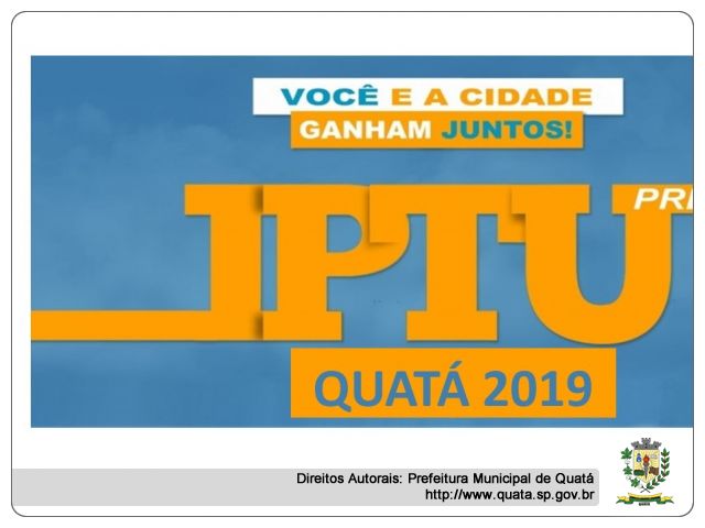 Notícia Sorteio dos Prêmios do IPTU 2019