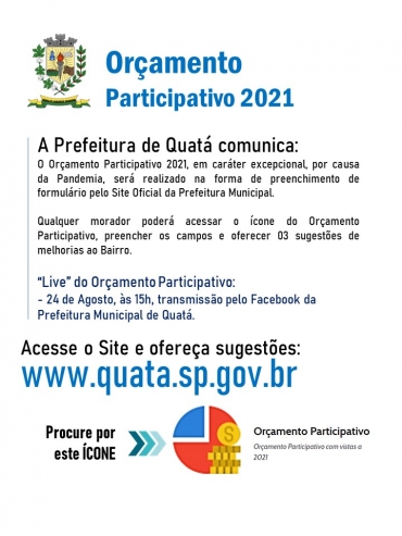 Foto 1: Orçamento  Participativo 2021