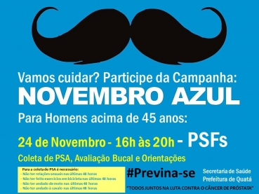 Foto 1: 24 de Novembro - das 16h às 20 - PSFs