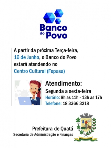 Notícia Banco do Povo atenderá em novo endereço