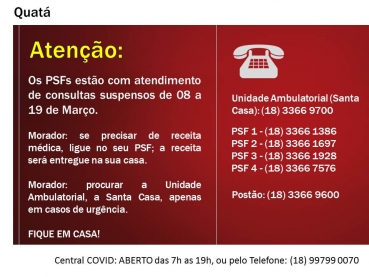 Foto 1: Prefeitura divulga novos horários de atendimento