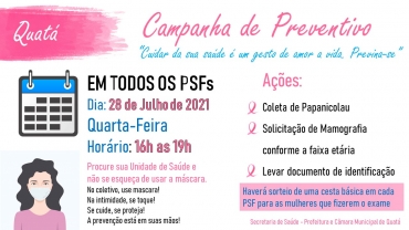 Foto 1: Campanha de Preventivo - Procure sua unidade de saúde