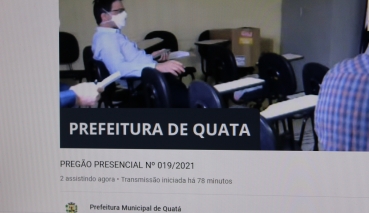 Foto 17: Licitações de Quatá são transmitidas ao vivo pela internet