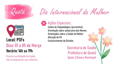 Foto 1: Semana do Dia Internacional da Mulher