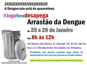 Foto 1: De 25 a 29 de Janeiro, das 8h às 12h. Clique e confira os Bairros.
