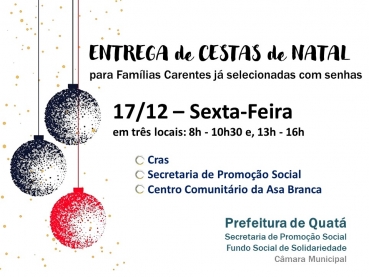 Foto 1: Entrega das Cestas de Natal