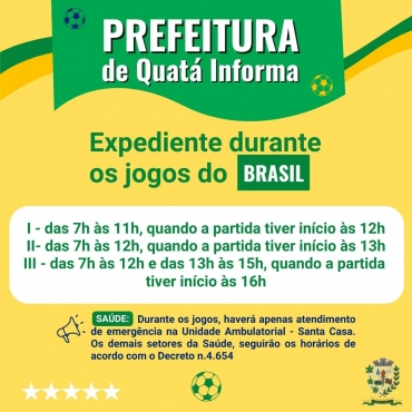 Foto 1: Expediente durante os jogos do Brasil