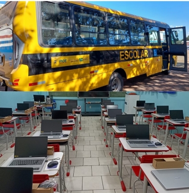 Notícia  Novas conquistas para a Educação de Quatá: mais um ônibus e 90 notebooks