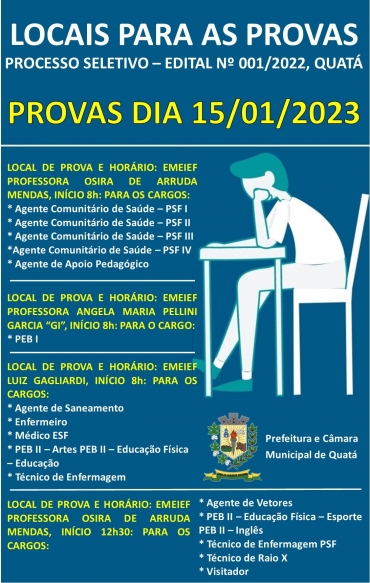 Foto 2: Locais para as Provas - Processo Seletivo 