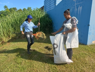 Foto 4: Coleta de lixo orgânico em saco ecológico 