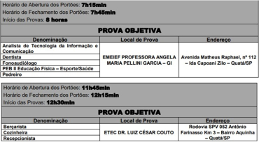 Foto 2: CONVOCAÇÃO PARA AS PROVAS 