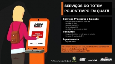 Notícia Totem PoupaTempo em Quatá