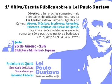 Foto 1: 1ª Oitiva/Escuta Pública sobre a Lei Paulo Gustavo